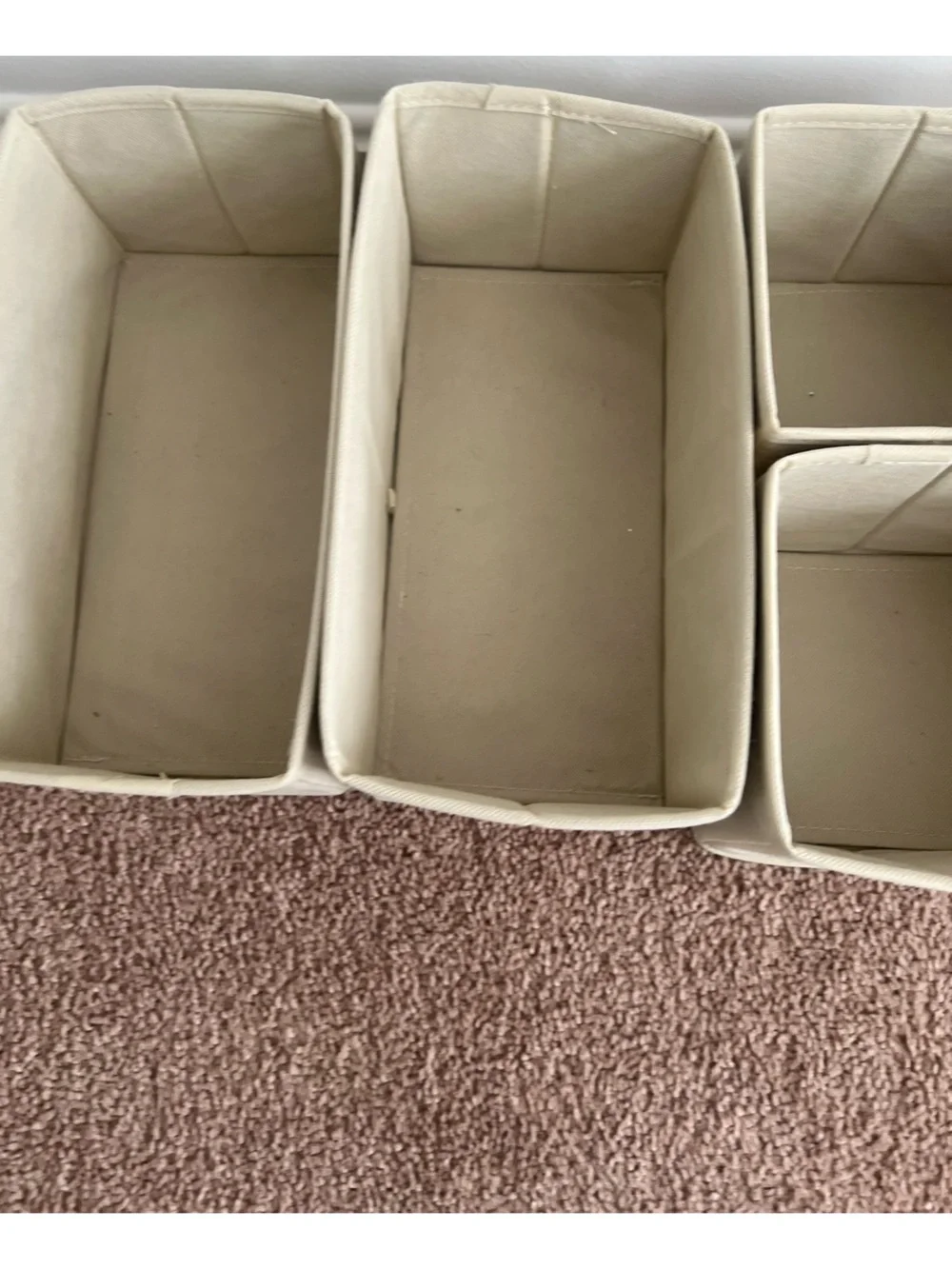 Canvas Storage Bin Set in Cream